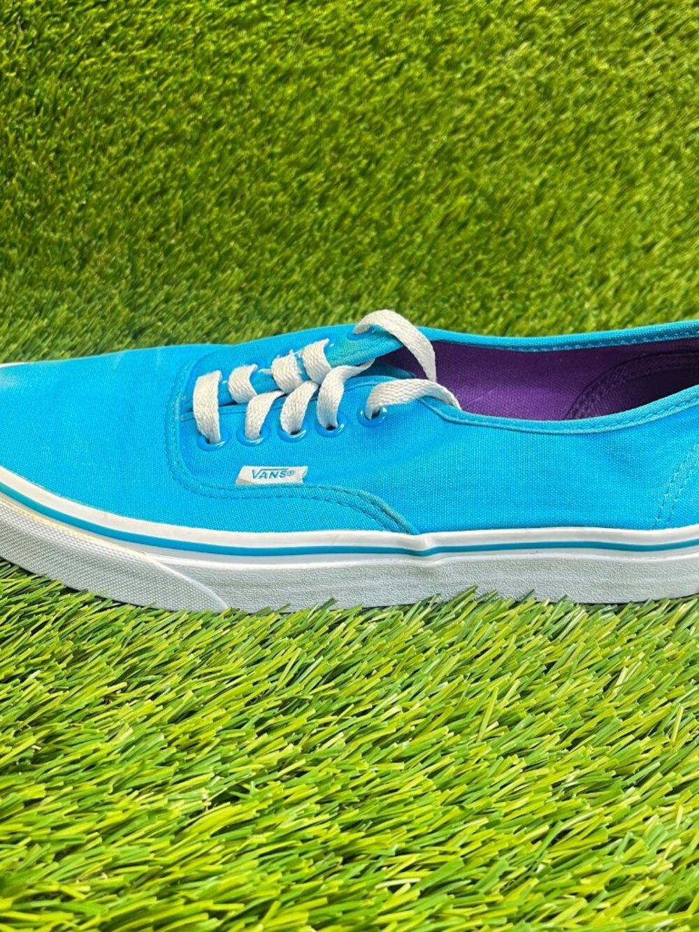 Vans Authentic Low Mens Size 8 Womens 9.5 Blue White Skateboard Shoes Sneakers - Picture 4 of 11